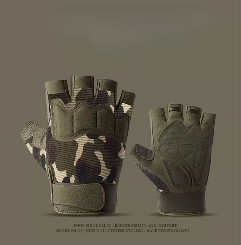 Cycling Tactical Half Finger Unisex Protective Anti-Slip Wear-Resistant Gloves Essential For Fighting Fishing Fitness_voghion.com