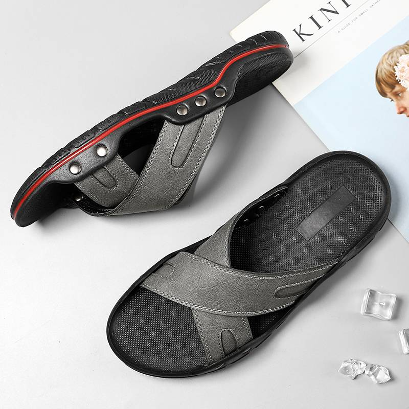 New fashion men's shoes comfortable and durable first layer cowhide leather men's sandals outdoor wear casual_voghion.com