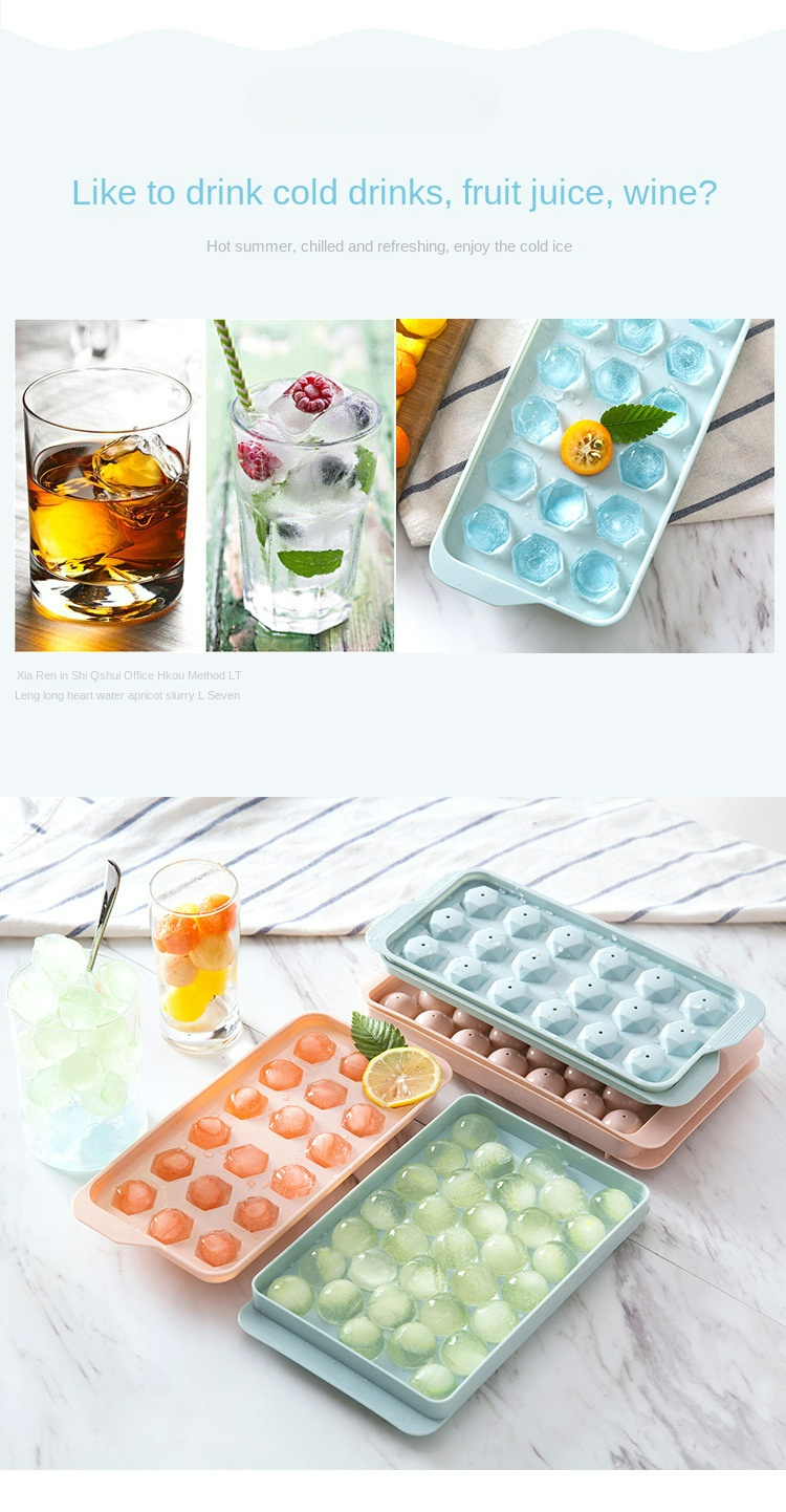Izdržljiva posuda za led s poklopcem koji se lako skida, plastični aparat za led za zamrzivač, kućni kalup za led za brzo zamrzavanje_voghion.com