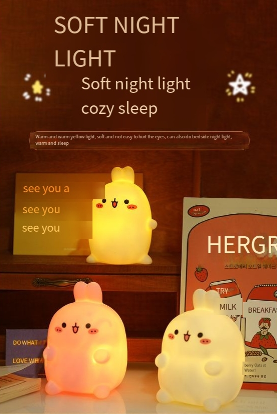 Süße Internet-Berühmtheit ins Typhoon Schlafzimmer Lampe Geburtstagsgeschenk Mädchen Ornamente Mädchen Herz Nachttisch Lampe Kaninchen Nachtlicht_voghion.com