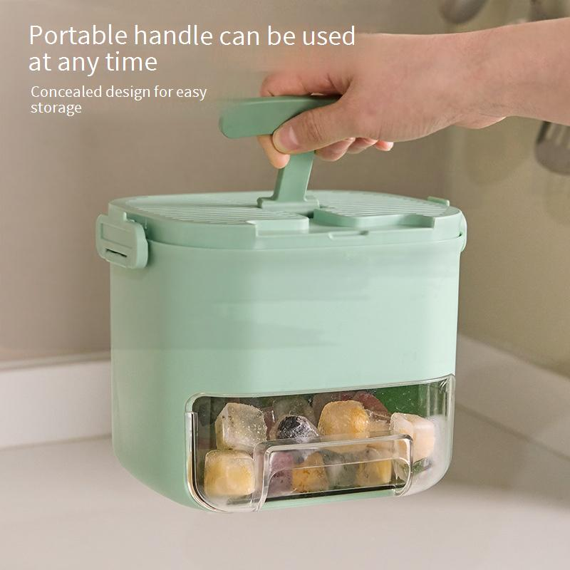 Ice Cube Mold Food Grade Press Ice Cube Tray Ice Cube Box Ice Box Large Capacity Ice Storage Home Frozen Ice Artifact_voghion.com