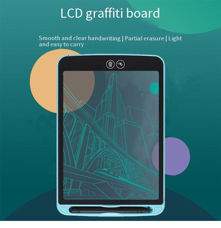 Smart LCD Drawing Tablet With Partial Erase - 8.5/10/12 Inch Kids Writing Board, Color & Monochrome Screen, Reusable Sketch Pad For Office_voghion.com