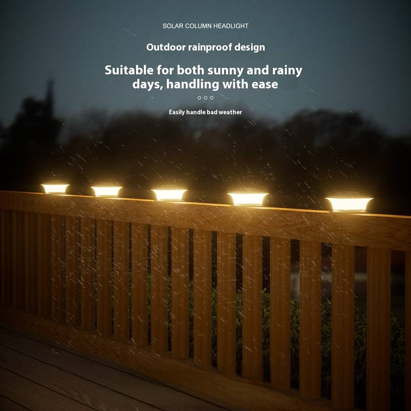 Solar Post Cap Lights Outdoor Garden Fence Lights Waterproof LED Lamp For Patio Yard Wall Wooden Post Lighting With Auto On/Off_voghion.com