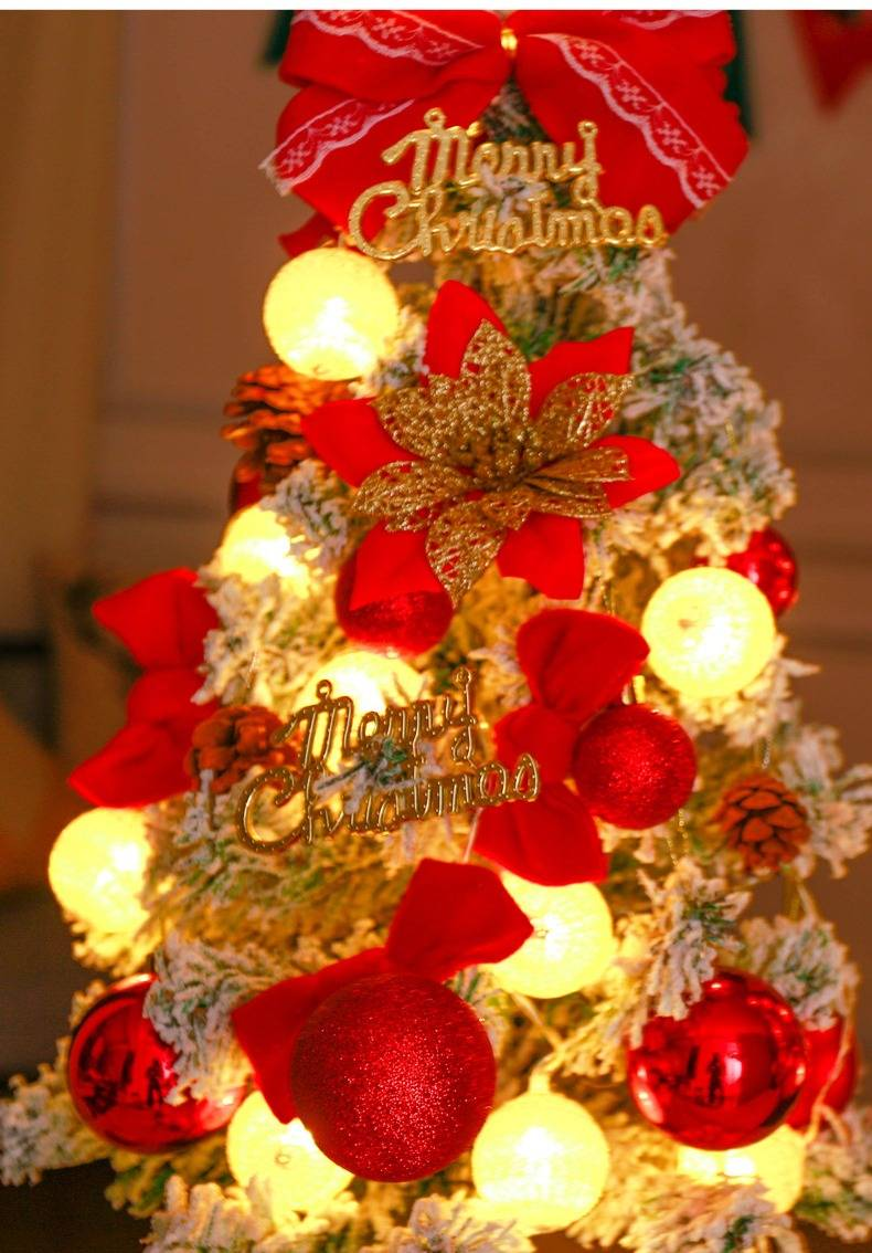 Christmas Tree With Light Desktop Ornaments DIY Material Package Mini Christmas Decorations Gift Table Christmas Stall_voghion.com
