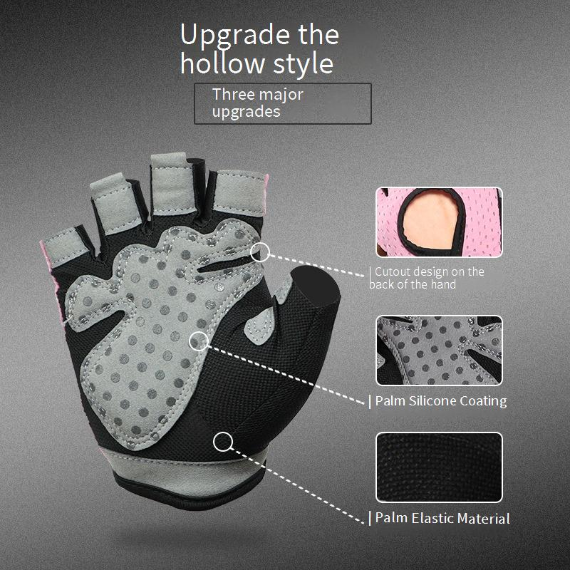Women's Fitness Gloves For Gym Training, Pull-Ups & Yoga - Anti-Slip, Breathable Half-Finger Design Prevents Calluses_voghion.com