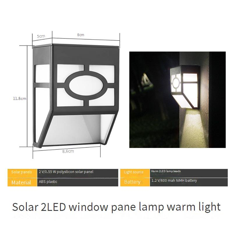 Luminária de parede solar LED com painel, luz solar vintage à prova d'água para áreas externas, para jardim, pátio, quintal, caminho - branco quente / branco frio / cor variável_voghion.com