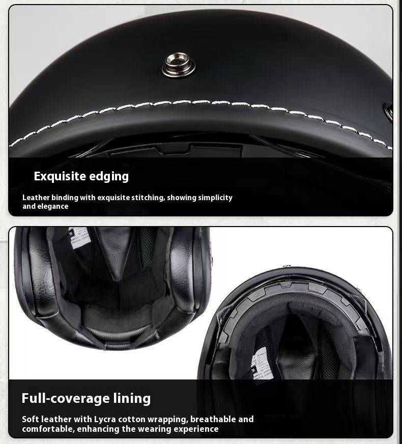 3C-Certified Retro Bluetooth Motorcycle Helmet – Open Face 3/4 Helmet With Inner Sun Visor & Intercom, Lightweight ABS Shell (M-XXL)_voghion.com