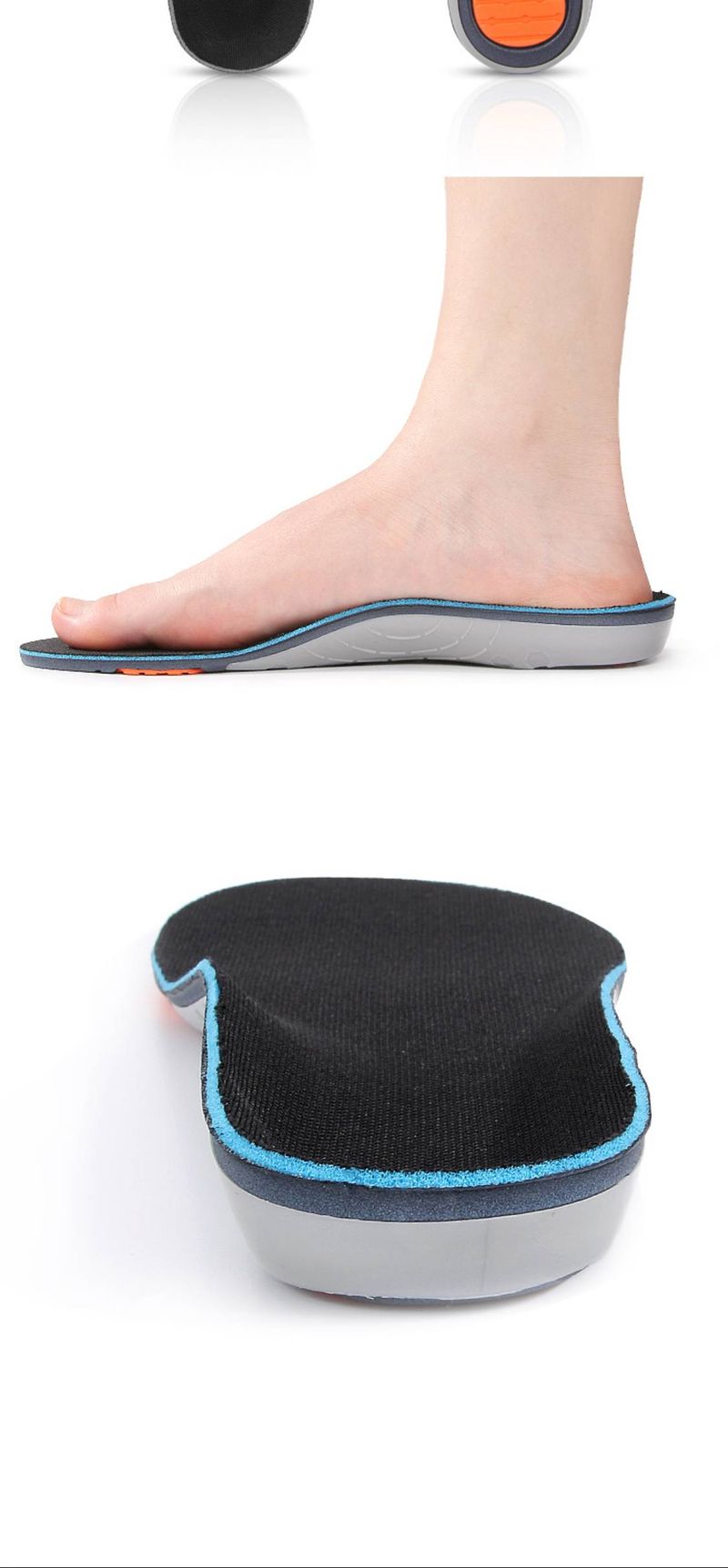 Einlegesohlen mit Fußgewölbestütze bei Plattfüßen und Überpronation – Gepolsterte orthopädische Schuheinlagen für Damen und Herren (Grau/Schwarz, Größen 35–46, Ganzjahresmodell)_voghion.com