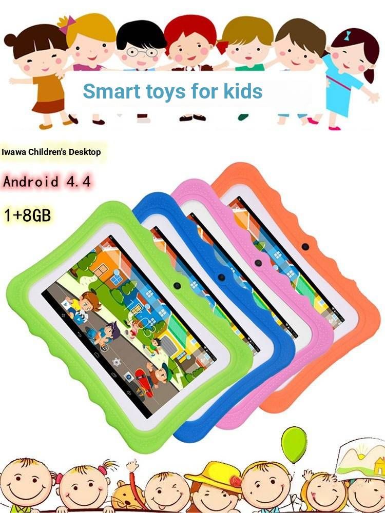 Tablette enfant Q7 7 pouces avec 16 Go de stockage, système d'exploitation Android et étui de protection - Double caméra, Bluetooth, processeur 8 cœurs (Wi-Fi uniquement, plusieurs options de couleurs)_voghion.com