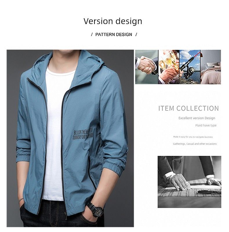 Pu Sen Paul Summer Thin Ice Silk Hooded Sun-Proof Top_voghion.com