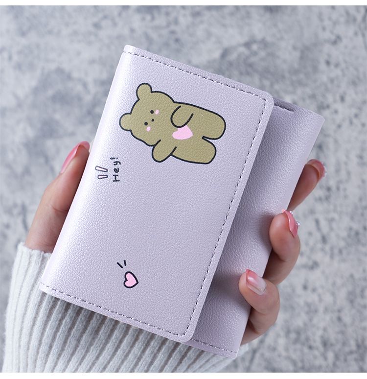 Korean Small Wallet 70% off Short Style Printed Cute Simple Multi-Card-Slot Coin Purse Lady's Wallet_voghion.com