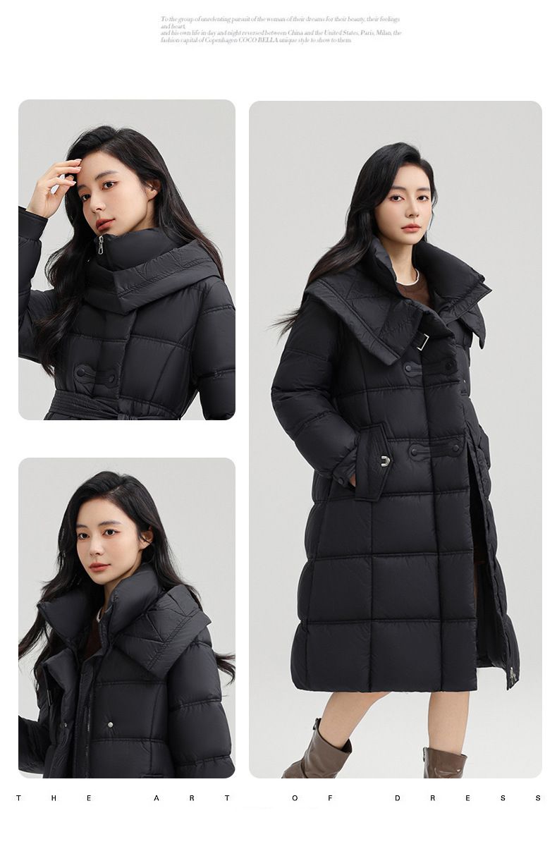 Langer Puffermantel mit Kapuze für Damen in Übergröße – Slim Fit Winterjacke mit Gürtel (M-XXXL) | Stylisch & Warm_voghion.com