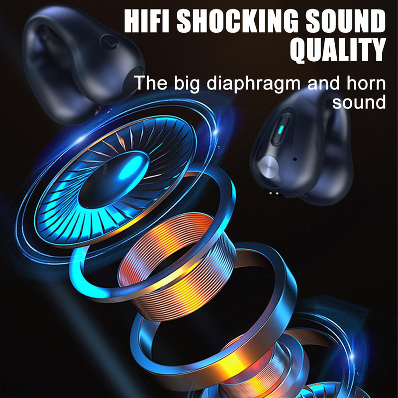 Auriculares Bluetooth 5,3 auriculares inalámbricos de conducción ósea auriculares deportivos estéreo HiFi con micrófono con cancelación de ruido_voghion.com