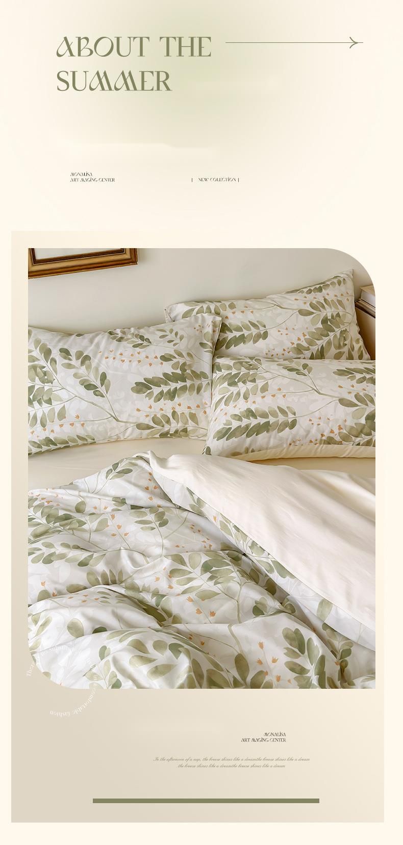 Set di biancheria da letto estiva in Lyocell Tencel, quattro pezzi, nuovo, Ice Silk, copripiumino e lenzuolo con angoli, tre pezzi_voghion.com