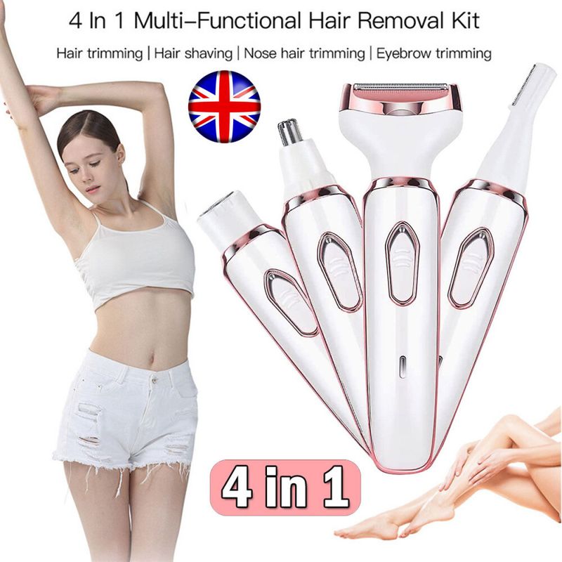 4 in 1 Elektrische Frauen Lady Shaver Haar Arm Bein Bikini Gesicht Remover Razor Trimmer_voghion.com