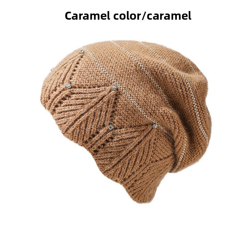 con strass, set di sciarpe foderate in pile per l'autunno e l'inverno, stile trendy e versatile lavorato a maglia, stile celebrità di Internet_voghion.com