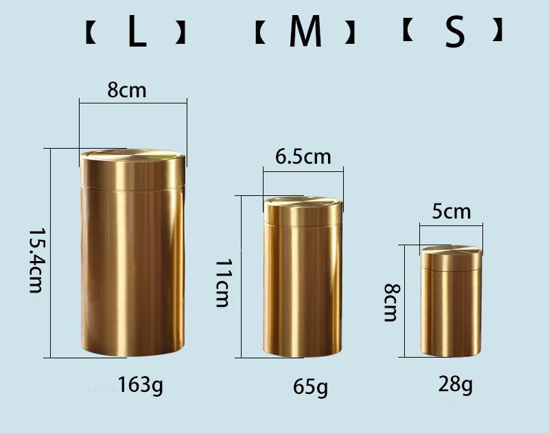 Barattolo da tè in ottone da viaggio sigillato, portatile, portatile, in metallo, piccolo, portatile, ermetico, in ottone, lattine da tè, piccole lattine da tè per uso domestico_voghion.com