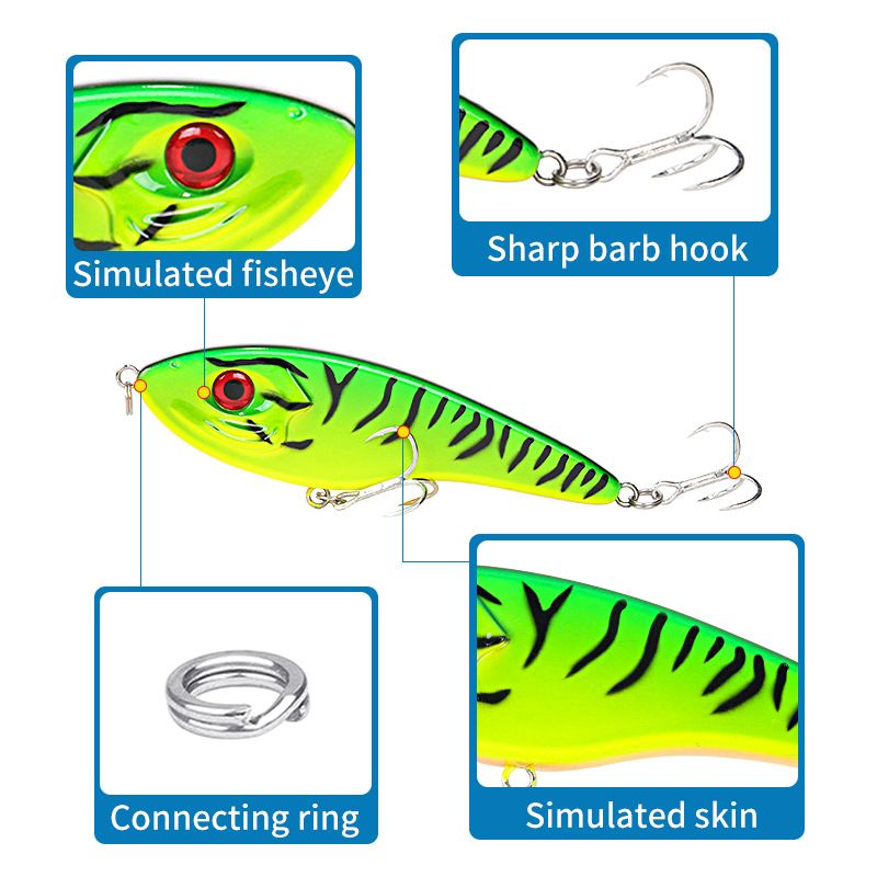 Havsfiske Tungt Sjunkande Plastringpärlor Hårt Bete VIB Förstärkt Blood Groove Dubbelkrok 15cm55g Attack Havsabborre_voghion.com