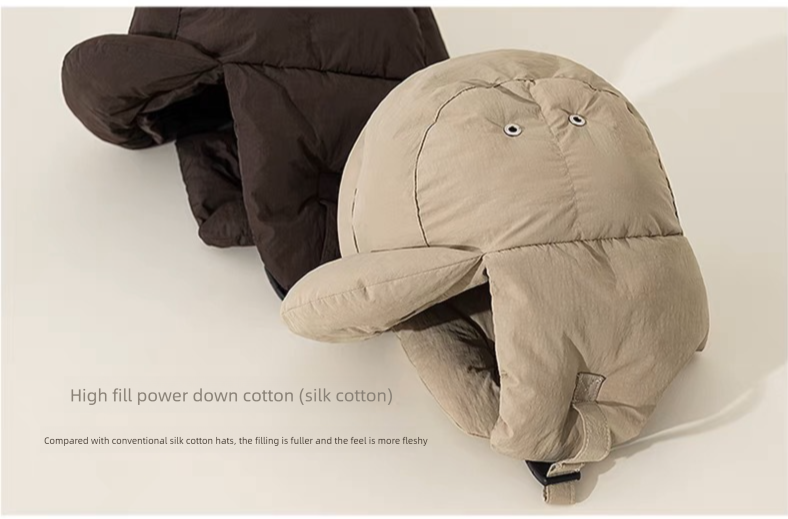 Lightweight Ultra-Thick Down Cotton Lei Feng Men, Warm Ear Protection Women, Autumn And Winter Windproof Helmet Liner_voghion.com