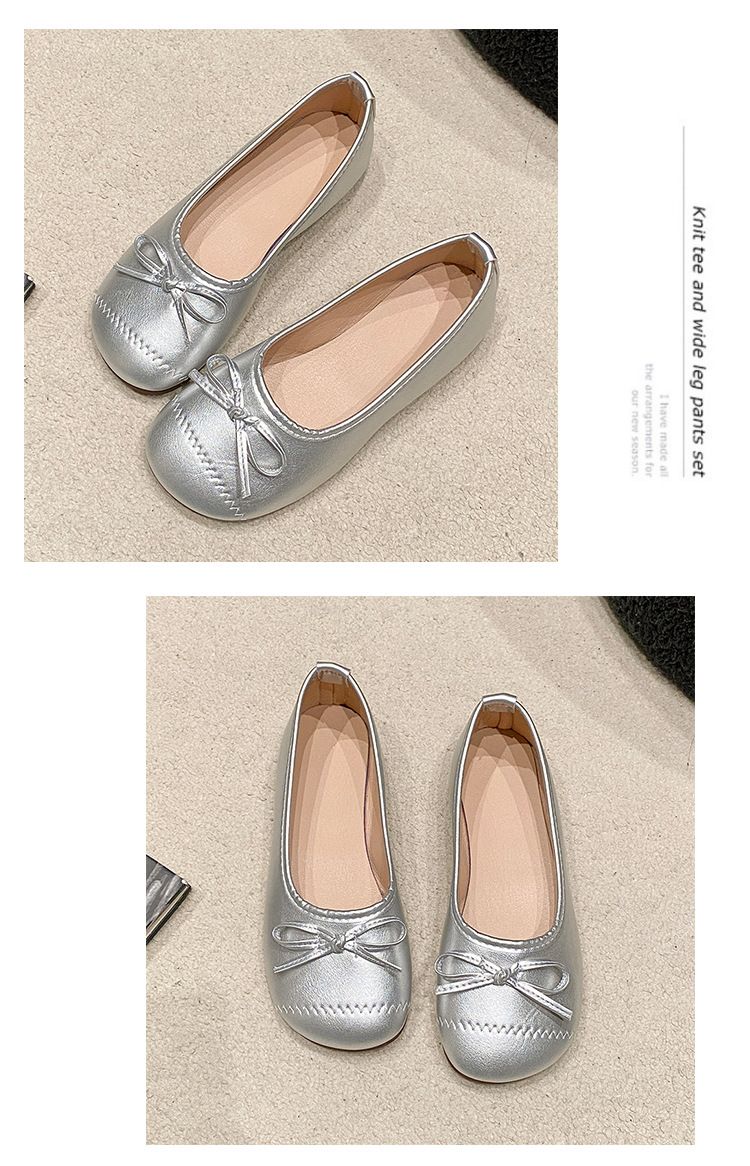 Casual Single Shoes Shoes Women's Retro Flat Bow One Pedal Lazy Shoes Simple Fashion Doudou Shoes_voghion.com