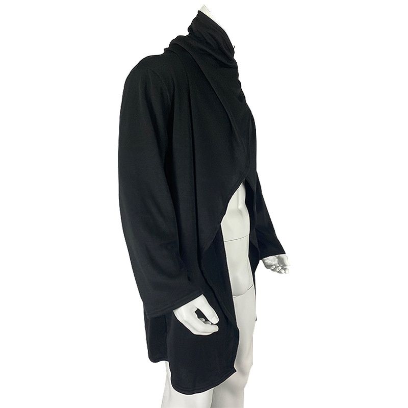 Pulse Foreign Trade Europe et Amérique Vente flash Cape Street Col montant Couleur unie Manches longues Coupe asymétrique Mode Homme_voghion.com