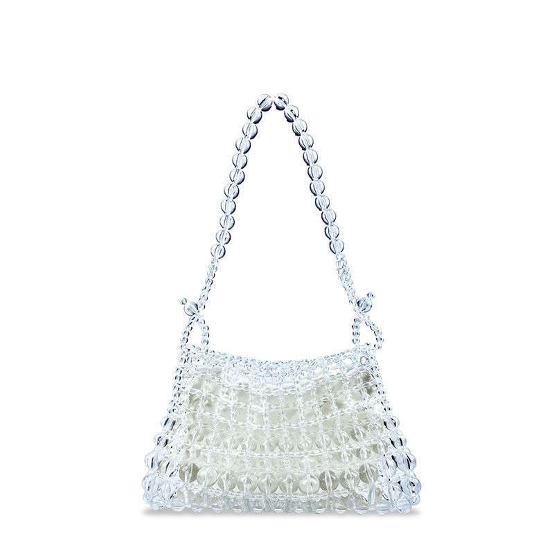 24 Nuove borse a tracolla monospalla intrecciate a mano con perline trasparenti da sposa per donna autunnali_voghion.com