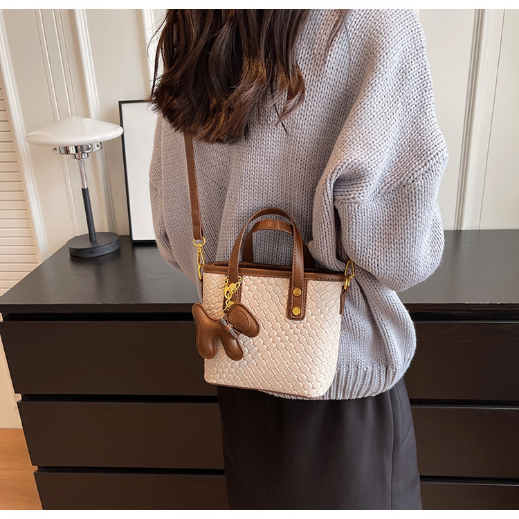 Borsa a secchiello di tendenza transfrontaliera borsa da donna alla moda semplice borsa a tracolla a tracolla borsa in tessuto trasporto di goccia in un unico pezzo_voghion.com
