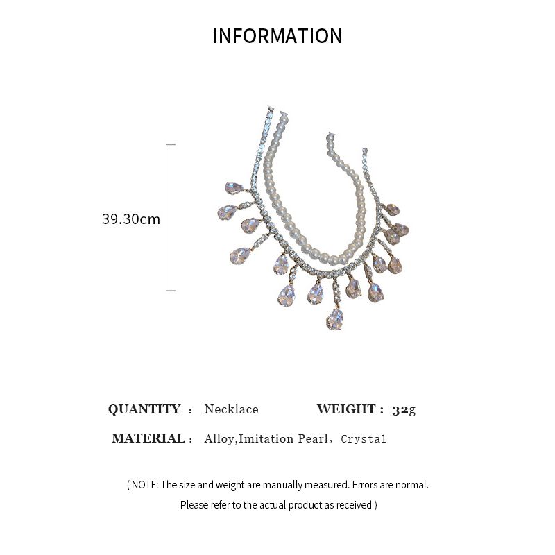 Heiße Verkäufe Strass Kristall Halsketten Frauen Multilayer Perle Kette Halskette Für Party Hochzeit Schmuck_voghion.com