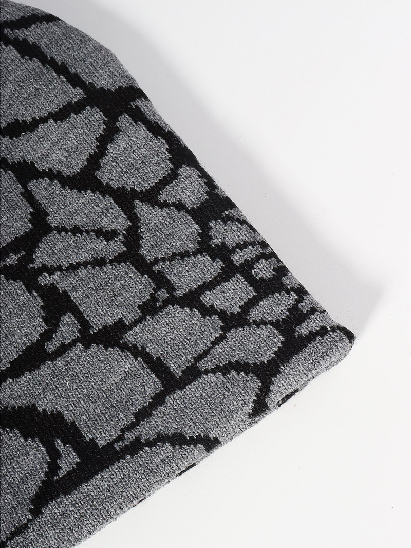 Zimní pletená čepice s pavučinou a žakárovou pleteninou pro muže a ženy, teplá a studená, pro mládež._voghion.com