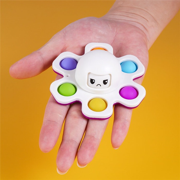 CRAZYLIFE 5 style Fidget Toys Autism Stress Relief Silicone Interactive Flip Octopus Change Faces Spinner Push Pop Bubble Fidget Toy for Spinners_voghion.com