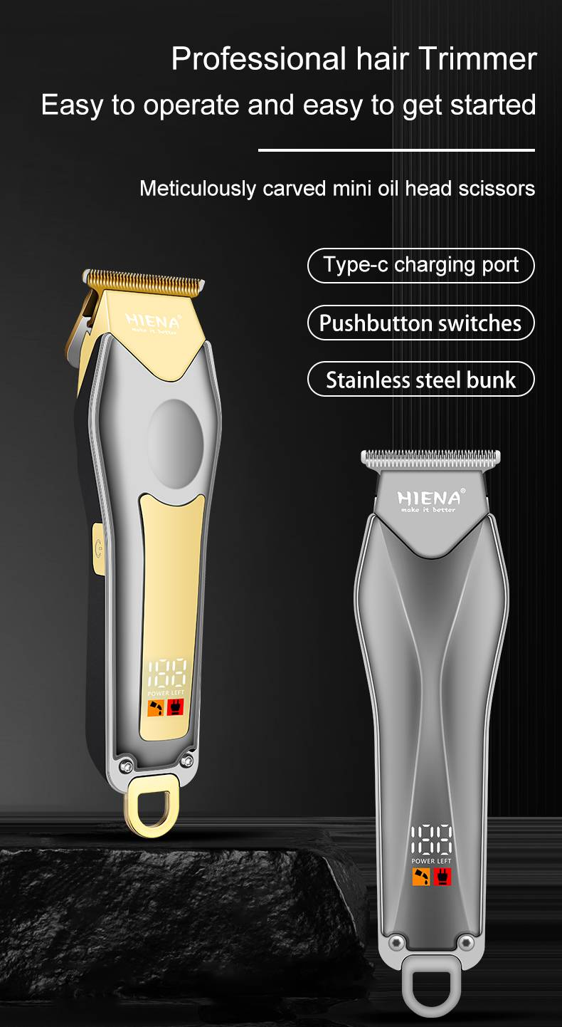 Cortapelos inalámbrico recargable para hombre con pantalla LED - Recortador y cortador de barba profesional - Regalo perfecto de Navidad_voghion.com