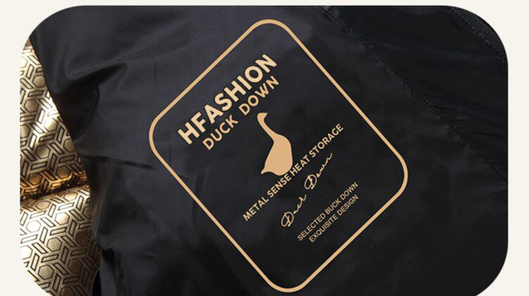 Abbigliamento maschile 2024 nuovo piumino nero e oro per uomo e donna, stesso stile, superficie lucida, giacca invernale calda e spessa, versione alta_voghion.com