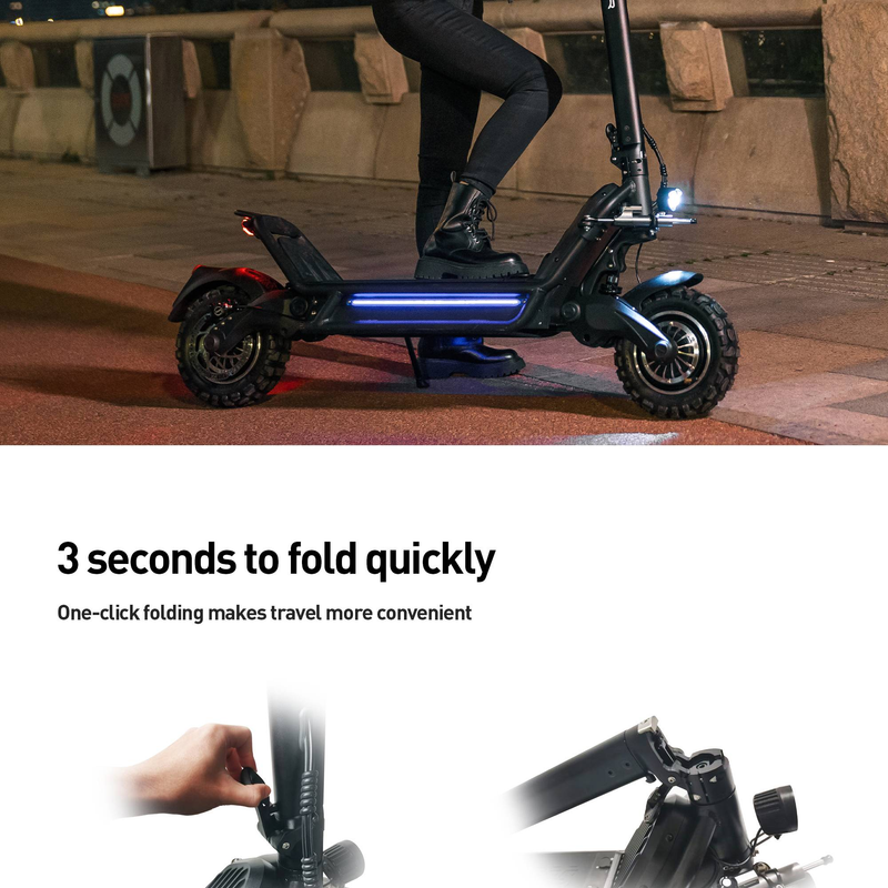 JOYOR E6-S 11 inčna guma Off-road električni skuter 1600W*2 Dual Motor 60V 31.5Ah Baterija 80km/h Maksimalna brzina Hidrauličke kočnice 100km Domet - crna_voghion.com