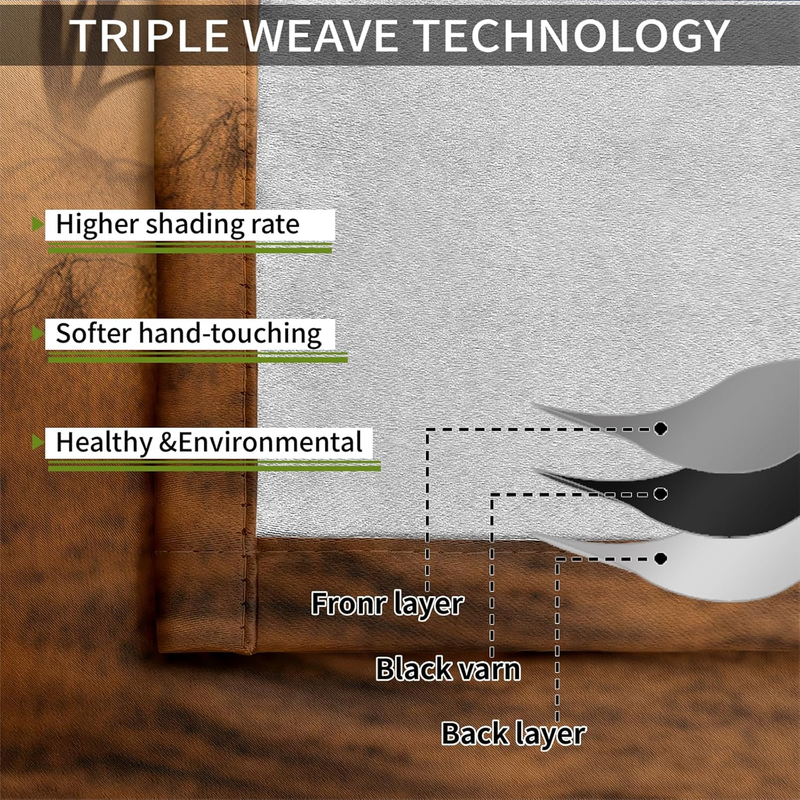 Tende oscuranti con motivo a elefanti africani, tende con motivi a tema foresta e migrazione della natura, tende oscuranti con isolamento termico per sala banchetti e teatro._voghion.com