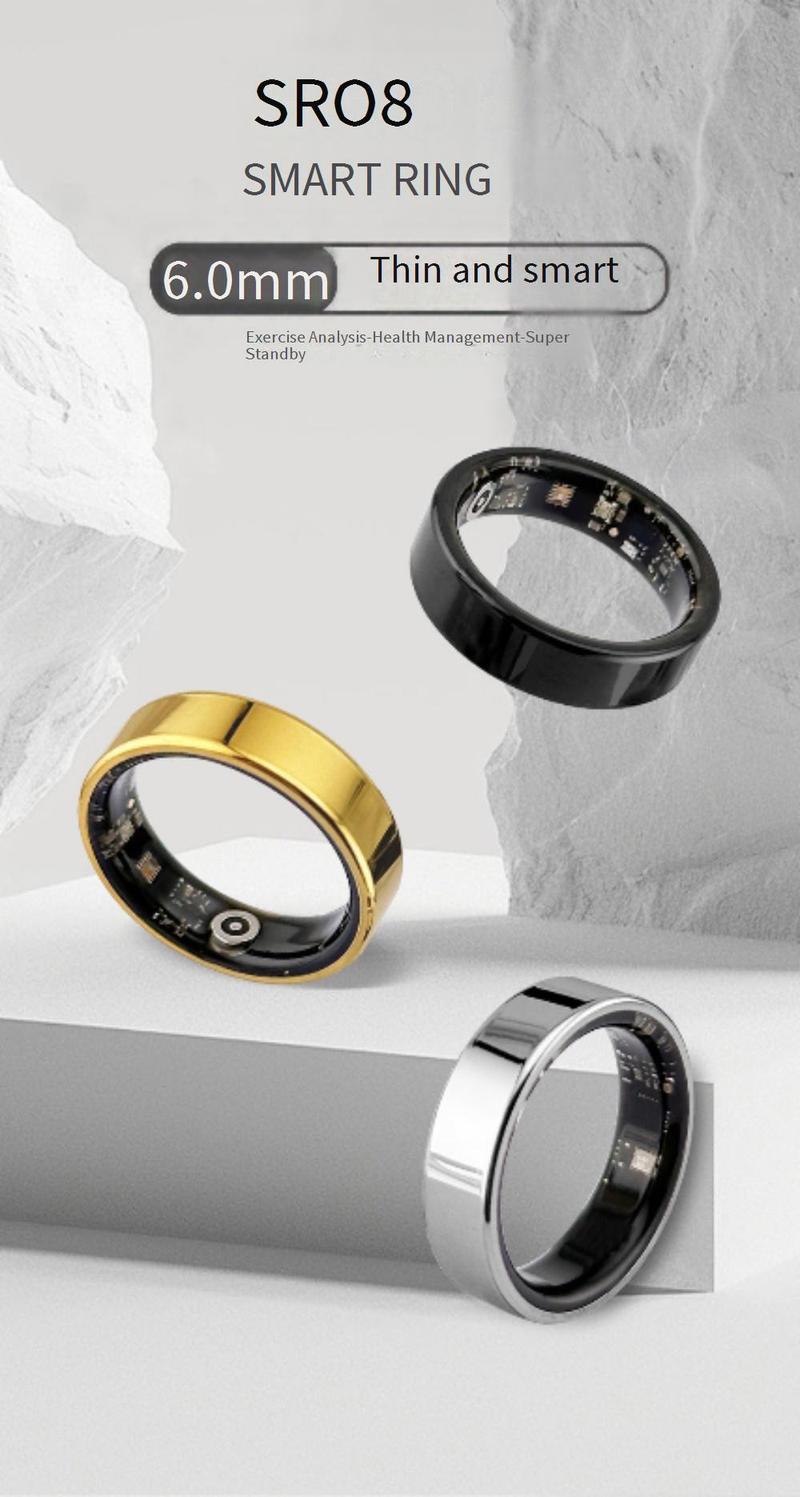 Rings Smart Ring New Product Ultra Thin Heart Rate Blood Oxygen Sleep Monitoring Gesture Sensing Remote Control Smart Ring_voghion.com