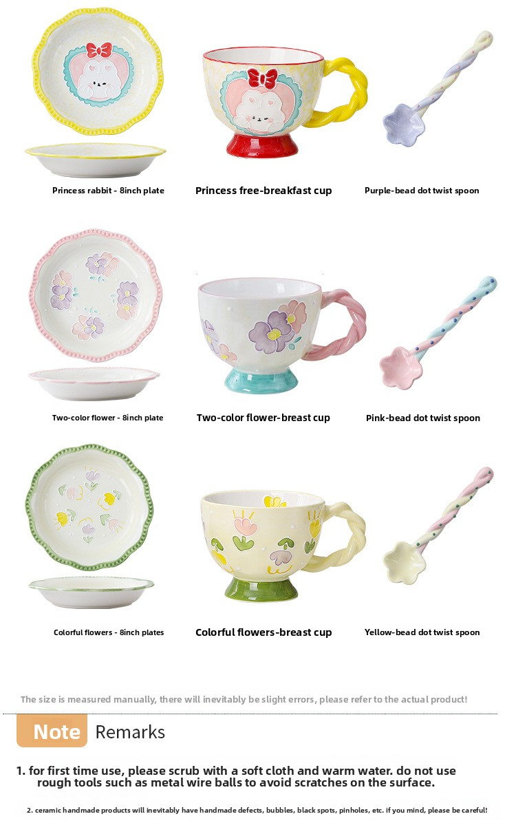 Pastel Ceramic Spoon Set – Cute Twisted Handle Coffee & Tea Stirring Spoon Kawaii Aesthetic For Home Dessert Milk & Breakfast Non-Slip Tip_voghion.com