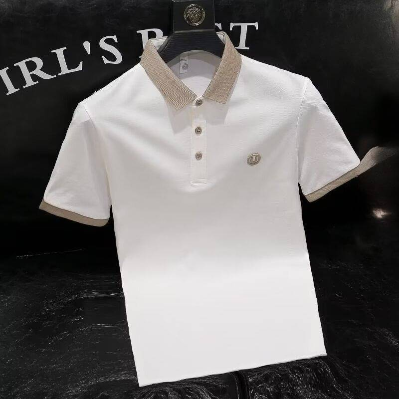 Trendiges Poloshirt für Herren – Kurzarm, Slim Fit, Streifendesign, atmungsaktive Milchseide, lässiger Sommer (M-5XL, 5 Farben)_voghion.com