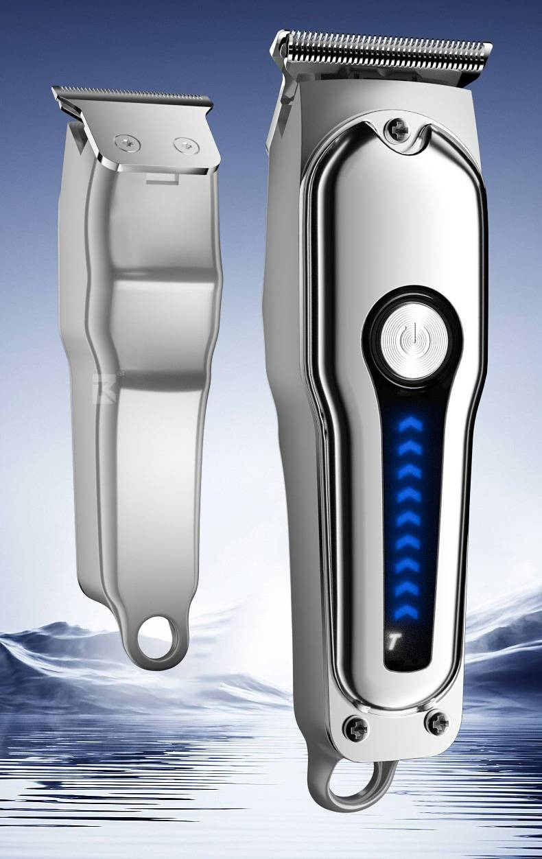 Cortapelos profesional para hombres: recortadora eléctrica recargable con pantalla digital, cuchilla de acero inoxidable, peine guía ajustable y motor silencioso._voghion.com