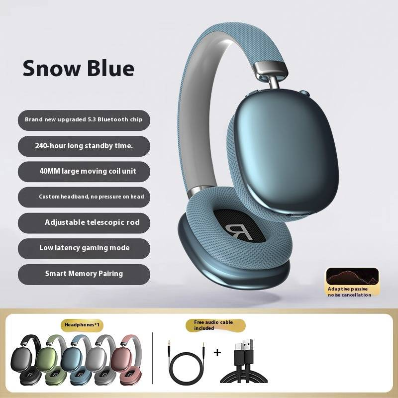 Wireless Bluetooth Headphones Over Ear, 50H Playtime, Hi-Fi Stereo Sound, Noise Cancelling For Music/Gaming, Lightweight Comfort Fit_voghion.com