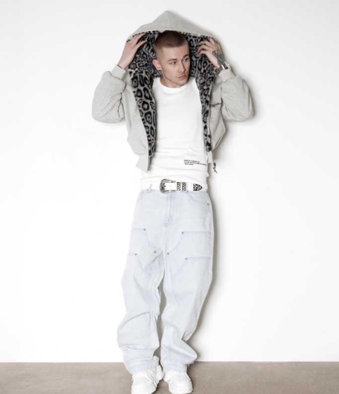 Reversible Leopard Print Fleece Hoodie - Unisex Streetwear Pullover With Silicone Triangle Detail, Winter Warm Top_voghion.com