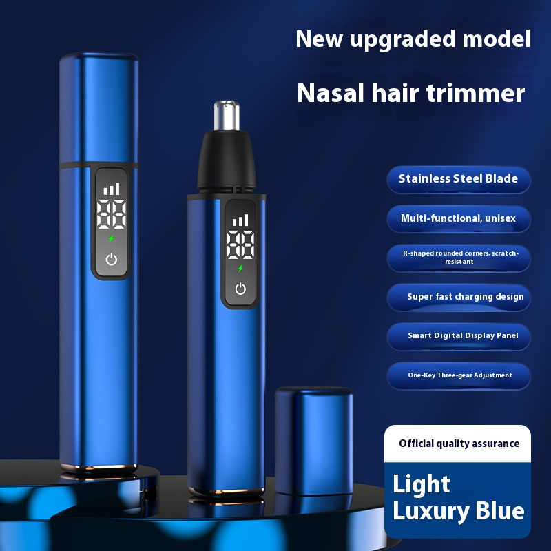 Premium Electric Nose Hair Trimmer With LED Display - Rechargeable & Waterproof - Multi-Functional Grooming Kit For Men & Women_voghion.com