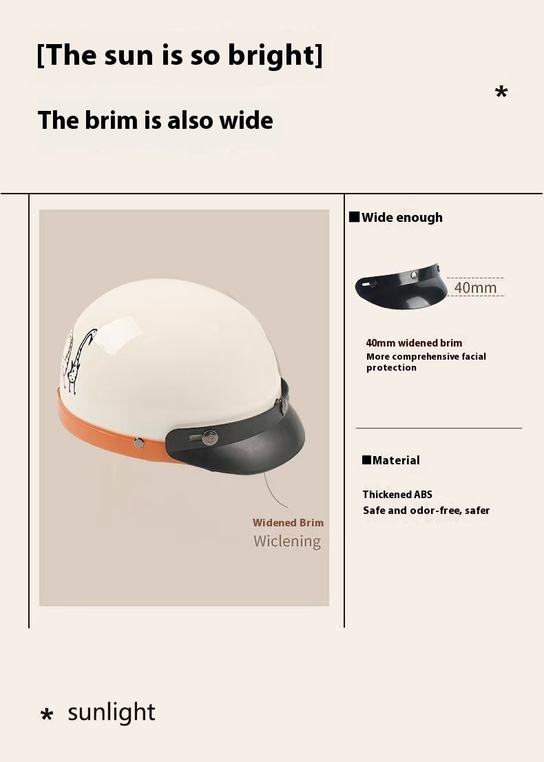 Casco da scooter ABS regolabile certificato 3C, protezione UV, opzioni di lenti intercambiabili (specchio rame, stile retrò quadrato e occhiali)_voghion.com