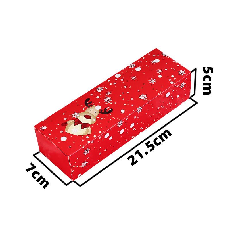Christmas Reindeer Flip Top Cake Box - 350g White Cardstock Baking Packaging For Cupcakes, Cookies & Snowflake Crisps (Set Of 25)_voghion.com