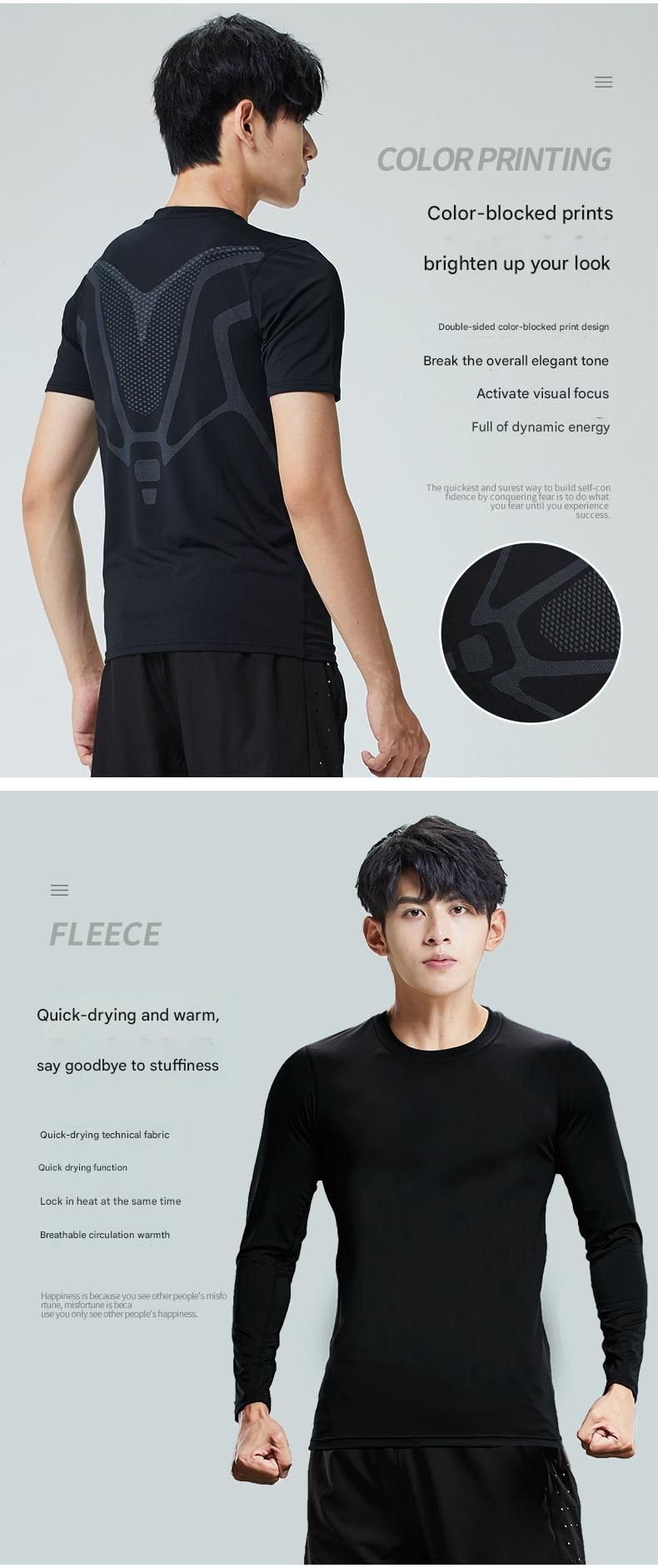 Men's New 5-Piece Workout Set - Long-Sleeve Moisture-Wicking Tracksuit, Quick-Dry For Running, Gym Training & Morning Jog_voghion.com