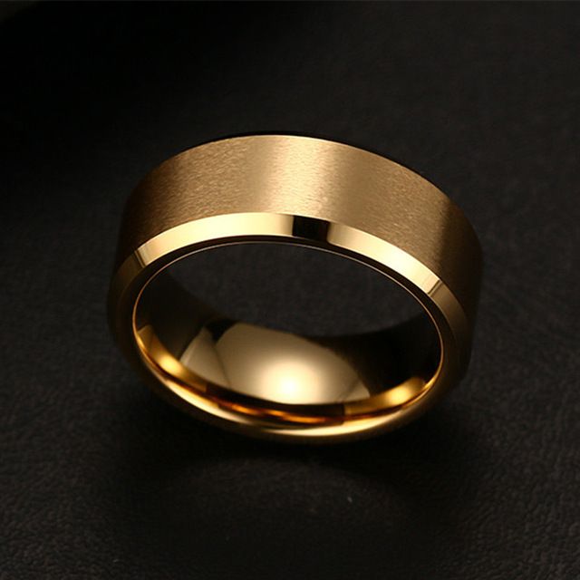Klar til lager Moderigtig charmering til mænd og kvinder i rustfrit stål Sorte ringe til bryllupsforlovelsesring i mat kvalitet til mændsmykker_voghion.com