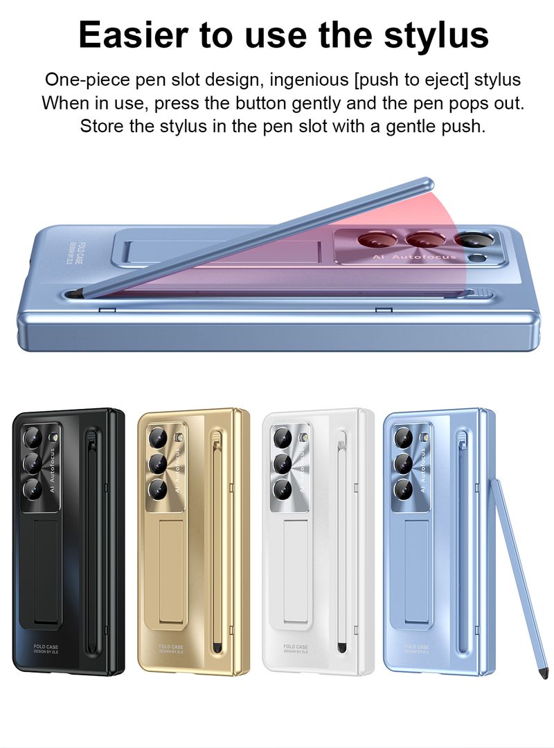 For Samsung Galaxy Z Fold 4 5 6 Luxury New Business Man Pen Stylus Slot Phone Case_voghion.com