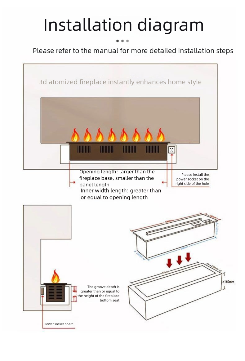 Home 3D Atomized European Style Embedded Electronic Fireplace Simulated Flame Internet Celebrity TV Decorative Cabinet_voghion.com