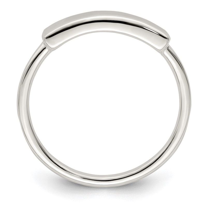 Sterling Silver Polished Engraveable Top Ring_voghion.com