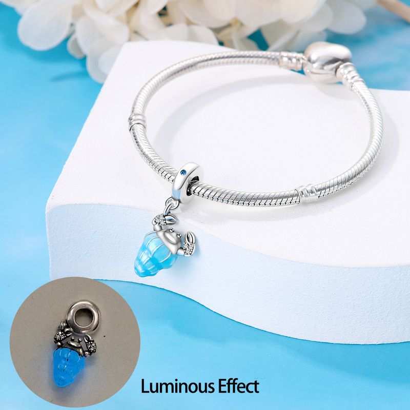 Women's Jewelry Luminous Ocean Style Shell Crab Dolphin Starfish Turtle Pendant Silver Plated DIY Jewelry Accessories Beads_voghion.com