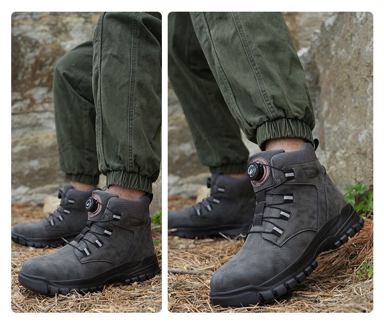 Stivali da lavoro impermeabili da uomo con punta in acciaio indistruttibile, anti-schiacciamento, scarpe antinfortunistiche resistenti al taglio, da motociclista, Botas Para Hombre_voghion.com